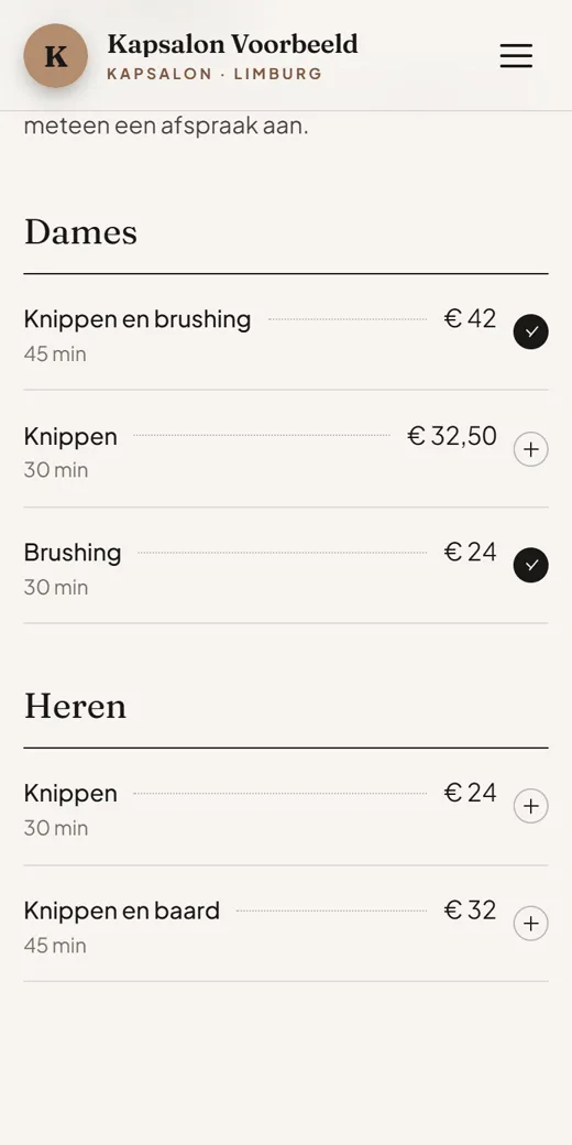 Het sjabloon Sjabloon Salon op een gsm